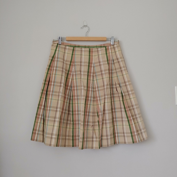 Tommy Hilfiger Silk Pleated Skirt Plaid Size 10 - Picture 4 of 16